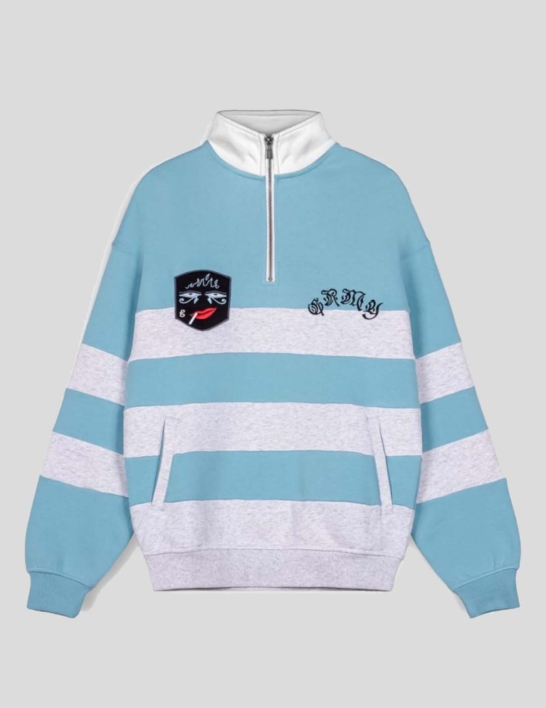 GRIMEY fire route alto collo felpa blu